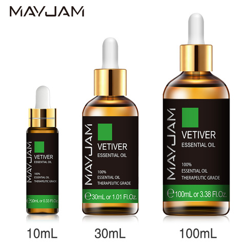 10ml 30ml 100ml Vetiver aceite esencial puro aceites esenciales naturales de la piel para la piel cuidado Antibacterial difusor de Aroma de aceite con cuentagotas ► Foto 1/5