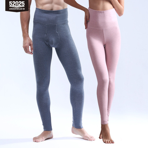 Mallas térmicas para hombre y mujer, Leggings largos de algodón con forro polar, medias gruesas de cintura alta, ropa interior térmica, 52025 ► Foto 1/6