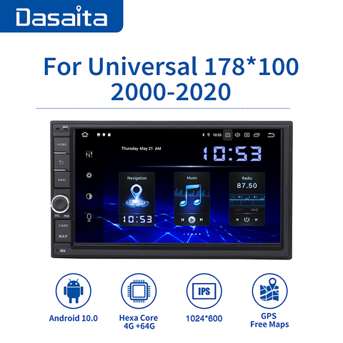 Dasaita-Radio Universal con Android para coche, Radio con 2 Din, pantalla IPS de 7 pulgadas, Android 10,0, estéreo, navegación Multimedia para Nissan, DSP incorporado ► Foto 1/6