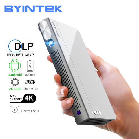 P12 BYINTEK-proyector 3D inteligente, Mini, Micro proyector LED DLP para Iphone 11, Full HD, 4K, 5G, wi-fi, Android, portátil, 2022 ► Foto 1/6