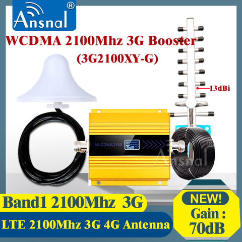 Amplificador de señal de teléfono móvil, repetidor de 2100 Mhz, 3G, 4g, UMTS, 2100 MHz (Banda 1), Antena Yagi + Cable de 10M ► Foto 1/6