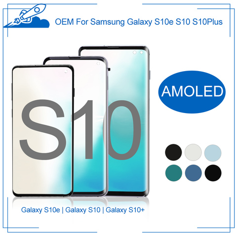 OEM para Samsung Galaxy S10 S10e Plus, pantalla táctil OLED, Pantalla AMOLED, digitalizador con Marco, montaje completo, repuesto a estrenar ► Foto 1/6