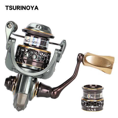 TSURINOYA Jaguar 1000 2000 doble bobina 9 + 1 Acero inoxidable rodamiento Spinning carrete agua salada ► Foto 1/6