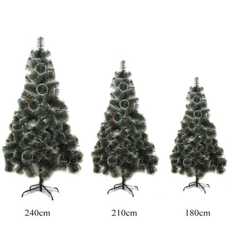 Árbol de Navidad artificial de Año Nuevo abeto Pino verde esponjoso con conos y nieve en las puntas 60/90/20/150/180/210/240/300 cm ► Foto 1/5