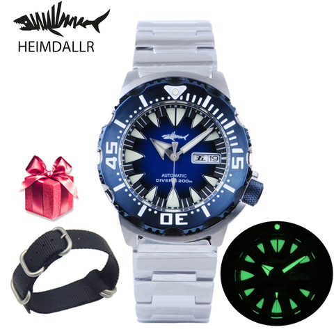 Heimdallr-relojes automáticos Sharkey Monster para hombre, pulsera mecánica NH36 resistente al agua hasta 200M con esfera azul degradado ► Foto 1/1