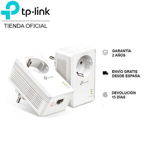 TP-LINK TL-PA7017P KIT, Adaptador Powerline, Kit de Inicio, Enchufe Incorporado, Velocidad hasta 1000 Mbps, Modo Ahorro ► Foto 1/6