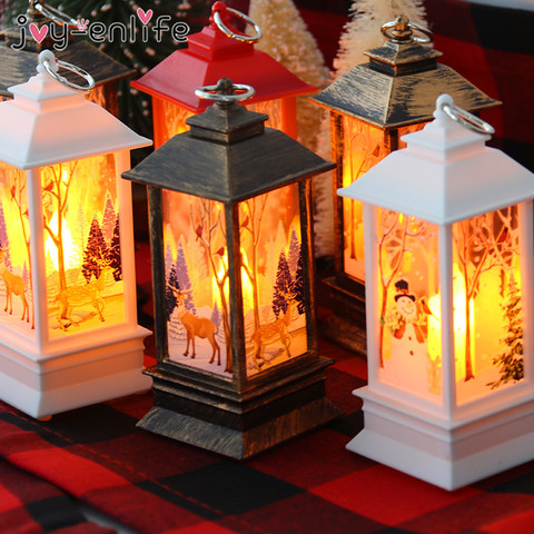 Adornos navideños para el hogar de La linterna Led de vela de luz de té velas adornos de árbol de Navidad Santa Claus lámpara de alces Kerst regalo de Año Nuevo ► Foto 1/6