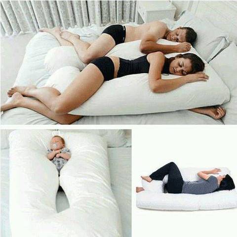 Almohada de apoyo para dormir para mujeres embarazadas, 100% corporal de algodón en forma de U, almohadas de maternidad para dormir durante el embarazo ► Foto 1/6