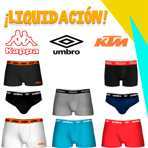 LIQUIDACION calzoncillos boxer KTM, Von Dutch, Umbro, Kappa y Pierre Cardin fabricados en algodon y microfibra para hombre ► Foto 1/6