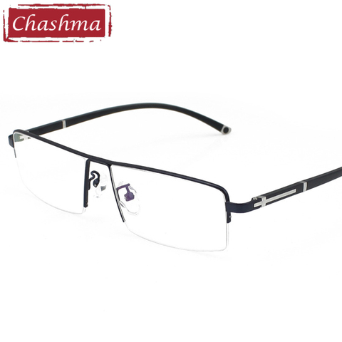 Chashma marca Marco de aleación de diseñador clásico hombres borde Semi gafas caballeros gafas con marcos grandes para hombre 57-17-142 ► Foto 1/1