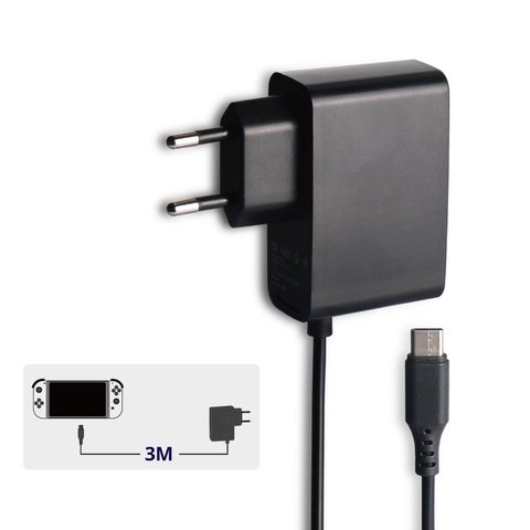 Adaptador corriente 3 metros cable, Cargador de pared para Nintendo Switch  carga y juega 220V - 5V 2.4A ► Foto 1/4