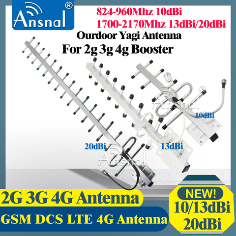 Antena Yagi 8dBi/13dBi/20dBi Gain3g 4g GSM, 2G, 3G, 4G, exterior, antena externa LTE para repetidor de refuerzo de señal 4G ► Foto 1/4