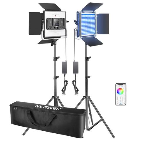 Neewer 3 paquetes de luz Led RGB 660 con Control de aplicación, Kit de iluminación de Video de fotografía con soportes y Bolsa, 660 SMD LEDs CRI95 ► Foto 1/6