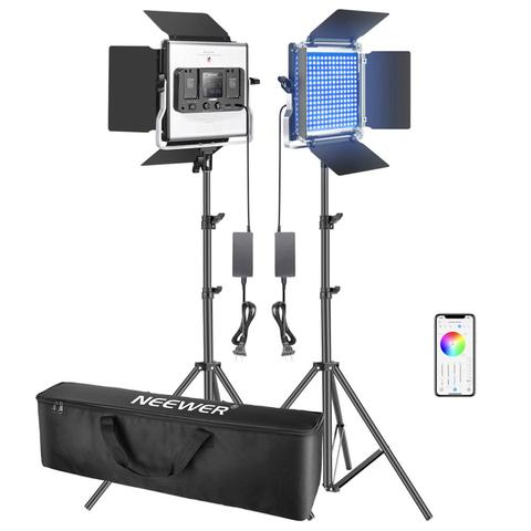 Neewer 3 paquetes de luz Led RGB 660 con Control de aplicación, Kit de iluminación de Video de fotografía con soportes y Bolsa, 660 SMD LEDs CRI95 ► Foto 1/6