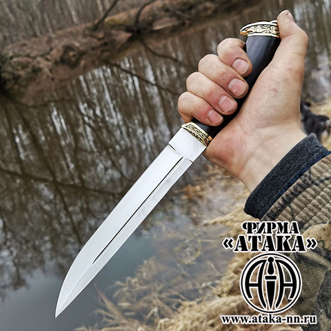 Cuchillo plastonsky hecho de acero inoxidable forjado 95x18 con fundición de latón ► Foto 1/6