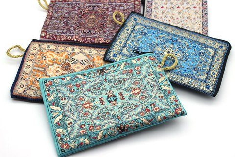 Monedero turco con diseño de alfombra tradicional, bolsos bohemios de almacenamiento práctico, bolsas de maquillaje Oriental con cremallera, sobres ► Foto 1/6