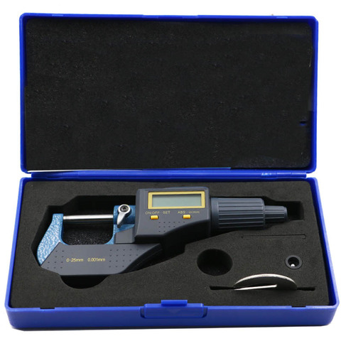 0-25mm digital micrómetro electrónico micrómetro 0.001mm micron micrómetro exterior pinza de herramientas de medición ► Foto 1/1