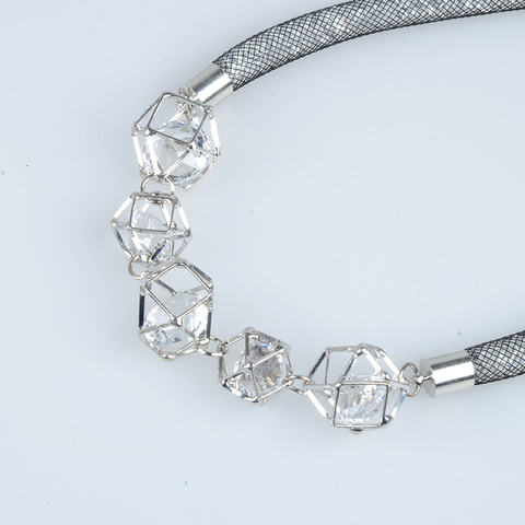 LFPU-collar con colgante de cristal para mujer, gargantilla de malla, cadena con colgante de 3 estilos, joyería llamativa ► Foto 1/6
