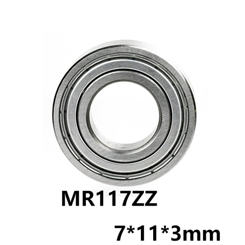 5 unids/lote MR117ZZ cojinete rodamiento rígido de bolas en miniatura minirodamiento MR117-ZZ 7*11*3mm 7x11x3 52100 de acero cromado ► Foto 1/1