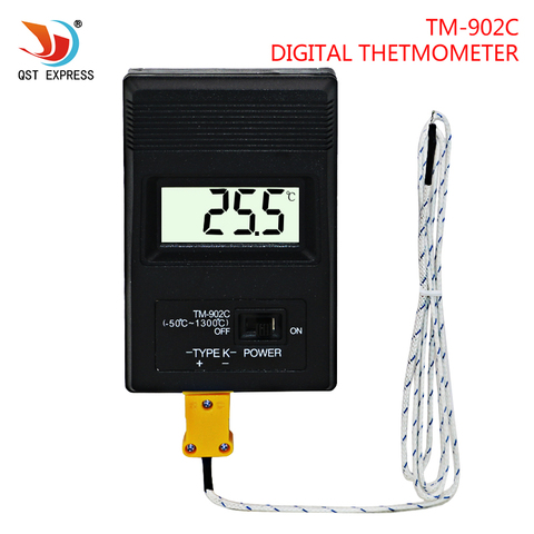 TM-902C negro tipo K digital LCD temperatura termómetro detector industrial thermodetector + termopar sonda ► Foto 1/6