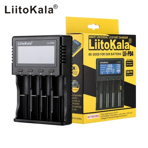 LiitoKala Lii-PD4 Lii-PL4 lii-S2 lii-S4 lii-402 lii-202 lii-S8 lii-S6 cargador de batería 18650 de 26650 de litio 21700 batería de NiMH ► Foto 1/6