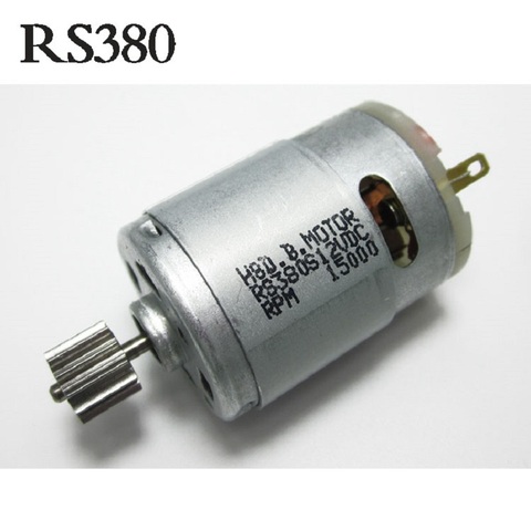 RS380 con engranaje coche eléctrico control remoto juguete DC drive motor de coche eléctrico motocicleta pequeño motor 12V 15000RPM ► Foto 1/6