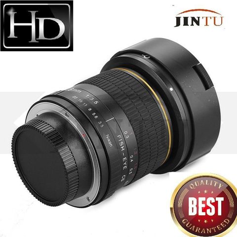 JINTU 8mm f/3,5 ancho ángulo Ultra de ojo de pez Manual de la lente para cámara de DSLR de Nikon D7000 D7200 D7100 D3100 D3200 D5200 D5400 D800 D90 ► Foto 1/6