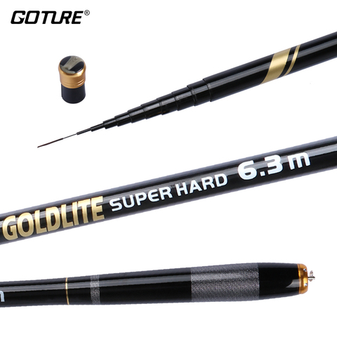 Goture GOLDLITE súper carbono duro flujo de mano telescópica caña de pescar 2/8 de pesca Rod 3,6 M 4,5 M 5,4 M 6,3 M 7,2 M ► Foto 1/6