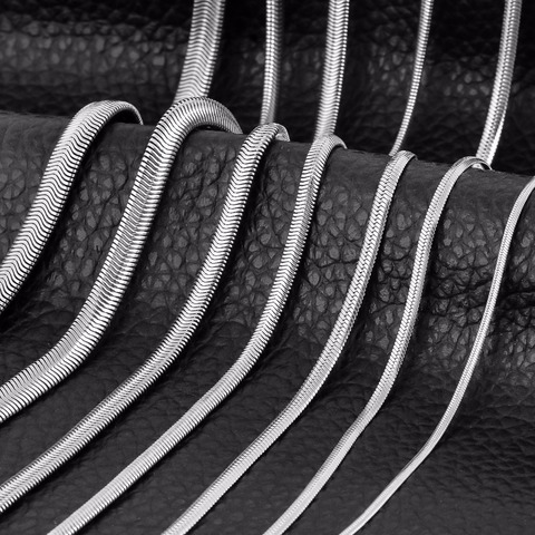 De moda Cadena de serpiente collar de acero inoxidable 1,5mm-6,0mm, 18mm/20/22 pulgadas de Color plata nunca de color joyas de envío ► Foto 1/4