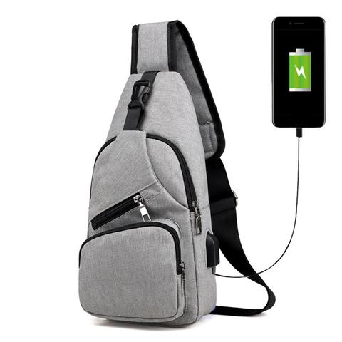Los hombres Casual Paquete de USB de carga de bolsas de mensajero para hombres bolso de hombro bolso de viaje de la moda Cruz cuerpo bolsa hombre bolsos de pecho ► Foto 1/6