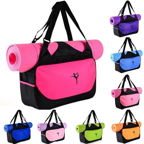 Multifuncional bolsa de deporte ropa de Yoga bolsa mochila hombro impermeable Yoga Pilates Mat bolso compañías gimnasio sin Mat ► Foto 1/6