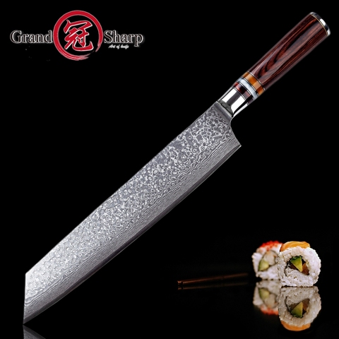 Cuchillo de Chef japonés Damasco, 9,5 pulgadas, vg10, acero damasco japonés, Kiritsuke, herramientas de cocina casera, acero inoxidable ► Foto 1/6