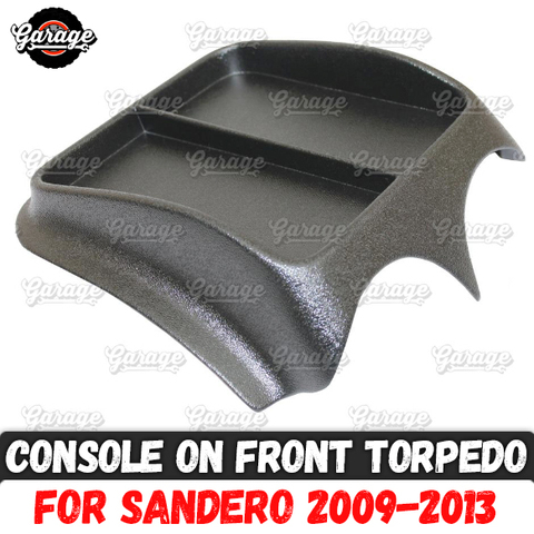 Consola en el panel frontal para Renault Sandero 2009-2013 ABS de plástico organizador función pad accesorios arañazos estilo de coche tuning ► Foto 1/6
