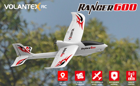 Volantex RC Ranger 600 RTF 761-2, Avión RC dorado con sistema estabilizador giroscópico de 6 ejes y Radio de 4 canales de 2,4 GHz ► Foto 1/1