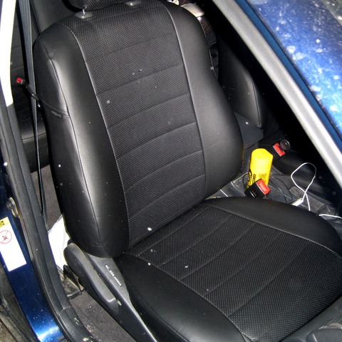 Fundas de asiento especiales para Toyota Corolla E120 SEDAN, conjunto completo de piloto automático de cuero ecológico ► Foto 1/6