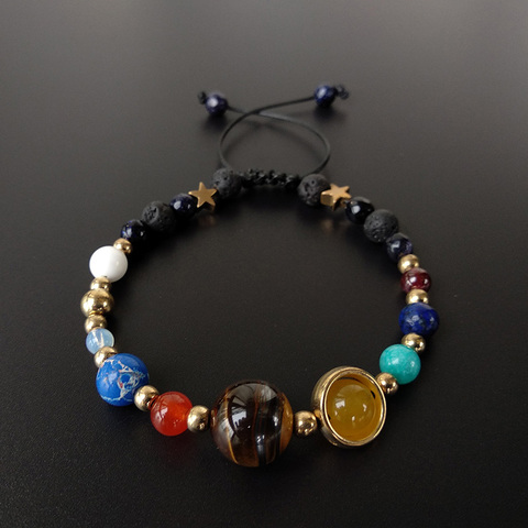 BOEYCJR 9 planetas Plutón universo brazaletes y pulseras de joyería de moda galaxia Sistema Solar pulsera para las mujeres o los hombres 2022 ► Foto 1/6