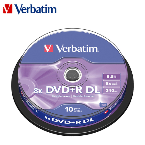 Verbatim Dvd Drives10Pk husillo DVD + R DL 8.5GB8x Bluray discos de CD en blanco de doble capa grabable Media Lot discos compactos Lotes ► Foto 1/4