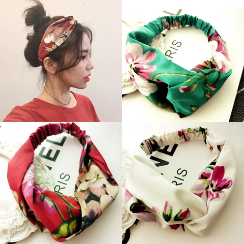 Las mujeres las niñas verano bohemio pelo bandas imprimir diademas Cruz Retro turbante venda pañuelos adornos para el pelo accesorios diadema ► Foto 1/6