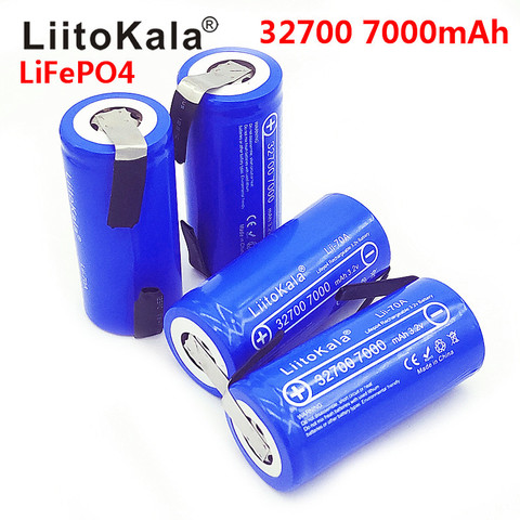LiitoKala-batería LiFePO4 de alta potencia, pila máxima de descarga continua de 35A, con hojas de níquel, Lii-70A, 2022 V, 3,2, 32700 mAh, 7000 ► Foto 1/6