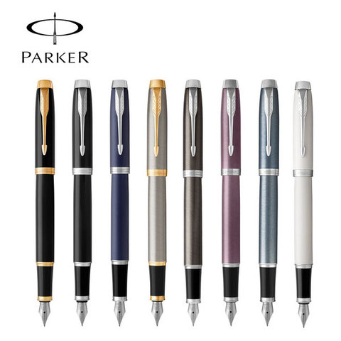 Parker IM-pluma estilográfica, plumilla media con recarga de tinta azul, caja de regalo, pluma estilográfica de lujo ► Foto 1/6