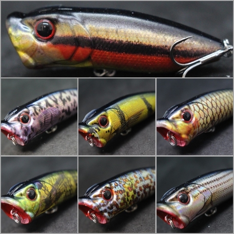 WLure-señuelo Popper para Pesca de lubina HT605, 7cm, 12,3g, Range medio, con más salpicaduras de agua ► Foto 1/6