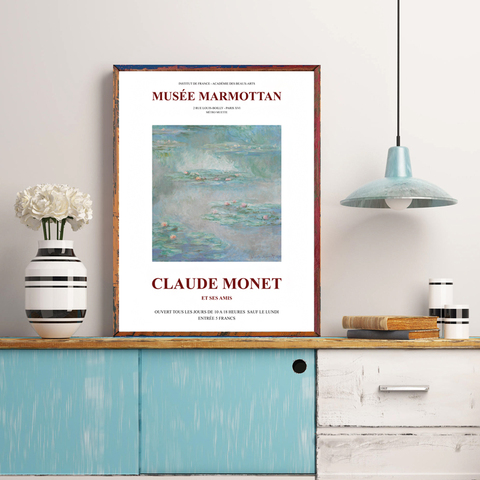 Póster de exposición de Claude Monet, lienzo con estampado de museo de arte francés, pintura abstracta, cuadro de arte Vintage para pared, decoración para el hogar para sala de estar ► Foto 1/6