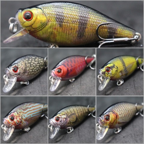 WLure-anzuelos mejorados para pesca, cebo duro flotador de cuerpo plano y ancho, 6,5 cm, 7,4g, colores variados, HC547 ► Foto 1/6