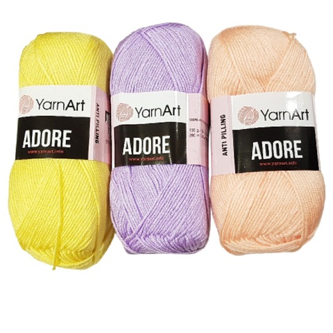 Yarnart Adore-hilo antivuelco, 100gr-280m, AntiPilling, 100, acrílico, punto ganchillo de bebé, ropa, cárdigan prendas, accesorios lana ► Foto 1/1