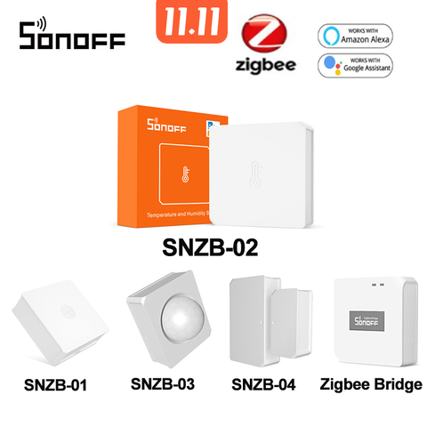 SONOFF-Sensor de temperatura y humedad ZigBee, SNZB-02, notificación en tiempo Real, aplicación e-welink, hogar inteligente, funciona con SONOFF ZBBridge ► Foto 1/6