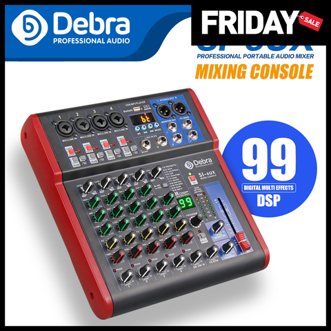 ¡Sonido limpio! Debra Pro-mezclador de Audio con USB de 6 canales, 99 efectos digitales DSP para DJ, consola mezcladora, estudio de grabación y Karaoke ► Foto 1/6