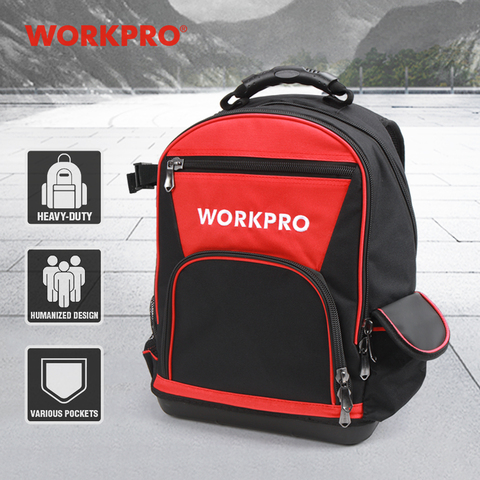 WORKPRO nueva mochila de herramientas bolsa organizadora de Tradesman bolsas de herramientas impermeables mochila multifunción con 37 bolsillos ► Foto 1/6