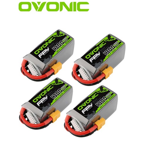 OVONIC-batería LiPo con enchufe XT60 para cuadricóptero FPV, 22,2 V, 100C, 6S, 1300mAh, 4 Uds. ► Foto 1/6