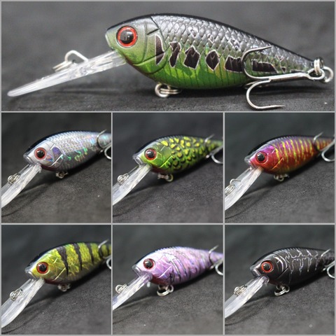 WLure 7g 5cm ligero buzo de agua profunda 3-4 metros apretado y rápido Wobble Epoxy recubrimiento agudos ganchos señuelo Crankbait C549 ► Foto 1/6