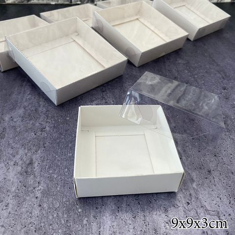 Caja de embalaje de cartón pastel de regalo, transparente, con ventana de PVC, tapa transparente para galletas, dulces, ropa de boda, cajas para invitados ► Foto 1/1